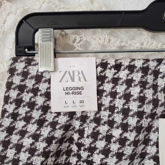 Zara NWT Hi-Rise Leggings Herringbone Print Size Large - Picture 6 of 9
